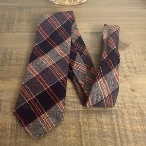 Loft and Brownstone Maroon Black and Rust Plaid Tie